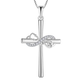 STARCHENIE Women's Stethoscope Cross Necklace Sterling Silver Infinity Cross Pendant Nurse Doctor Jewelry Graduation Gift for Medical Student