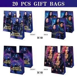 Optiacan 20pcs Descendants Goodie Bags, Descendants Themed Party Bags for Boys Girls Kids Party Decorations (Descendants)