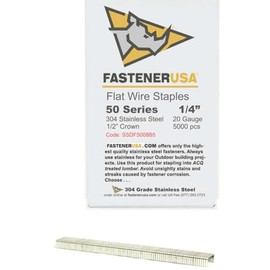 1/4" Leg x 1/2" Crown 20GA 304SS 5008C Staples 5,000ct