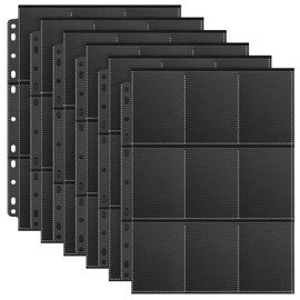 Trading Card Sleeves, Black Trading Sleeves, 360 Pockets Trading Cards, Double-Sided Empty Collector Folder, Trading Card Accessories for Collecting All Types of Cards (20 Pages)