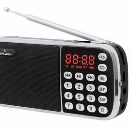 Digital Sunflash Z-135 Rechargeable Mini AM/FM Radio +Wireless Bluetooth +USB/SD/AUX Audio Compact Speaker - Color: BLACK