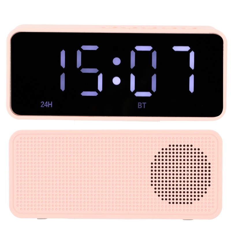Alarm Clock Bluetooth Speaker Distortion Free USB Charging Mirror Display