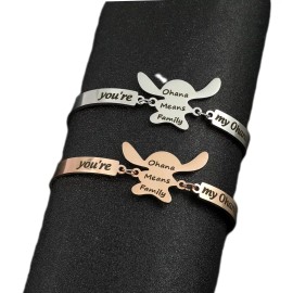 Jextech Set 2 Pulsera Amigos Ohana Stich Familia Ajustable Acero