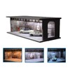 NUEIOVRW 1/64 Diorama European Garage Model, Three-Colour Illuminated Parking Model