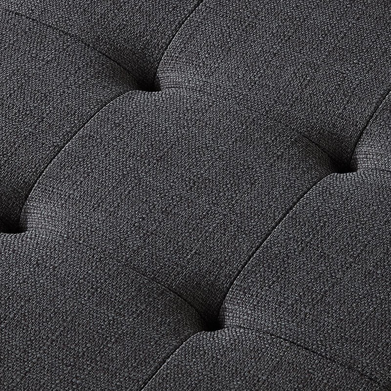 24KF Large Rectangular Upholstered Tufted Linen Ottoman Bench, Padded Bench