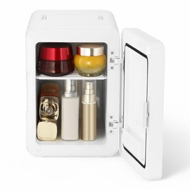 Frigidaire 12 in. 1 cu. ft. 9-Can or 6-liters Beauty Light Up Mini Refrigerator in White, Cool retro design, Plugs into a 12-Volt car adapter or home outlet - EFMIS209-WHITE (Renewed)