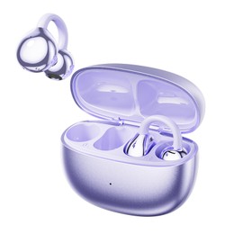 Purple Open Ear Headphones Wireless Bluetooth 5.4 Sport with Ear Hook Ear Clip Air Bone Conduction Wireless Headphones Ear Clip Air Line Bone Sound Sports Headphones Headset for Jogging Running