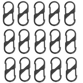 Changyeah Zipper Clip Theft Deterrent, 15 pcs S Carabiner Clips for Home, Hiking,Zipper Pull Replacement Backpack Anti Theft Zipper Lock Clip S Shaped Carabiner Keychain (Black)