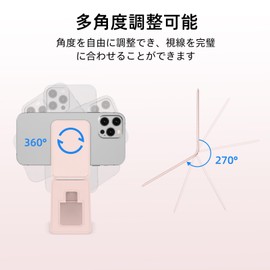 Bettow Smartphone Stand, Tabletop, Mobile Stand, PU Leather, Durable, 7 Changes, Multi-Stand, Thin, Lightweight, Multi-Angle Adjustment, Folding Magnetic Ring, Magsafe Compatible, Compatible with