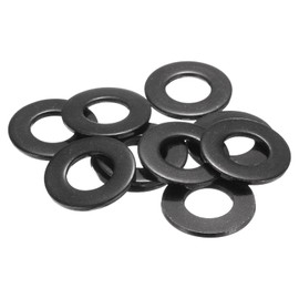 uxcell 10 Pcs 1/2" Black Flat Washers, 304 Stainless Steel Metal Washer for Screws Bolts