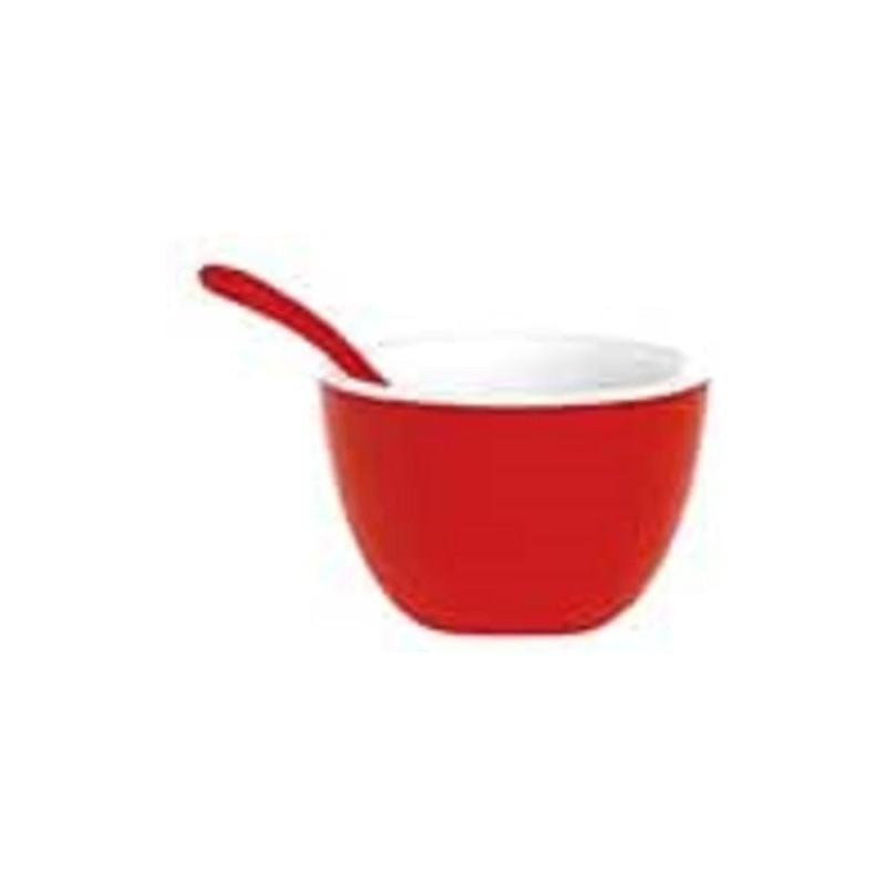 zakdesigns" Duo Bowl, Melamine Red/White, 10 x 10 x 7.5
