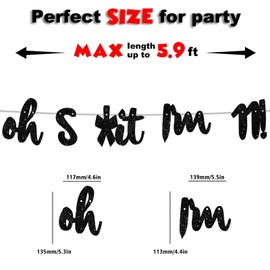 Oh I’m 11! Banner Backdrop Glitter Black Hallo Eleven Cheers to 11 Years Old Theme Decor for Boy Girl Happy 11th Birthday Party Photo Studio Prop Flag Decorations Favors Supplies