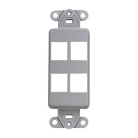 Leviton 41644-GY QuickPort Decora Insert, 4-Port, Gray