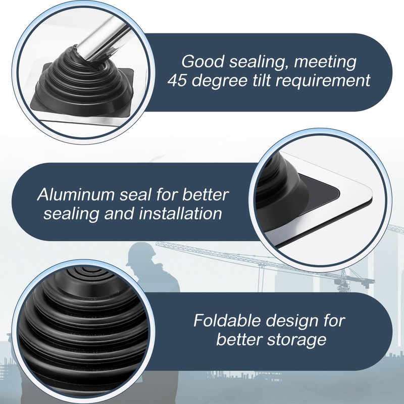 Yaocom 2 Pcs #3 Metal Roof Vent Boot Chimney Flashing