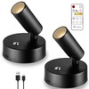 PeseTech 2pack Upgraded Wireless spot Lights Indoor 3000K/4000K/5000K with Remote
