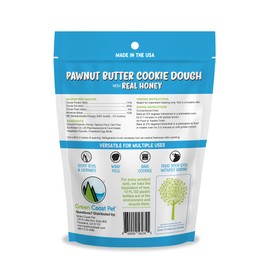 Green Coast Pet Pawnut Butter The Dough-Honey Cookie Dough for Dogs 5 oz Soft Treats with Real Peanut Butter and Honey, Made with Natural Ingredients, Dog Training Treats Wrapping Pills, Xylitol Free