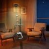 Solar Outdoor Side Table with Light, 52.5'' Waterproof Metal Patio
