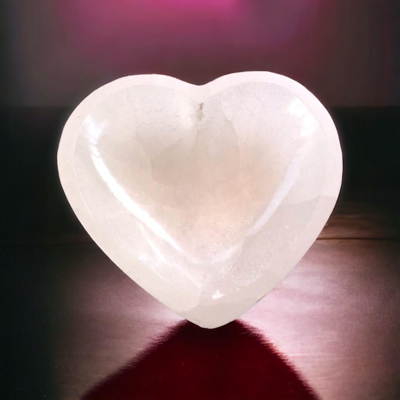 Steinfixx® Real Selenite Charging Cradle Heart Large and Heavy Design