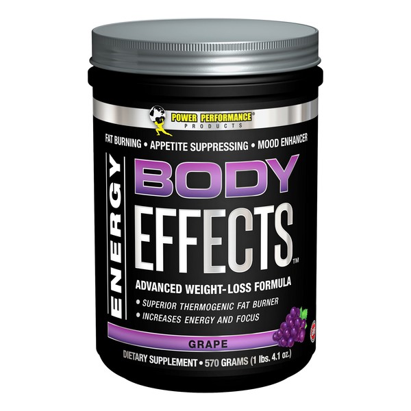 Power Performance Products Body Effects Pre Workout Supplement, Grape, 570 Grams
