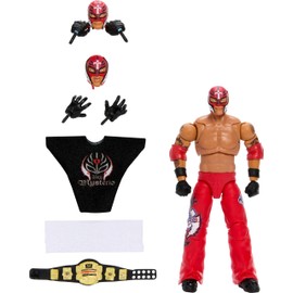 Mattel WWE Ultimate Edition Action Figure Rey Mysterio Fan TakeOver Collectible with Interchangeable Accessories, Extra Heads & Swappable Hands, HVV70