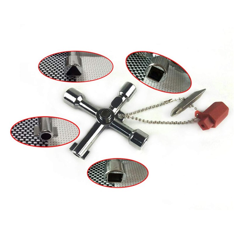 4 in 1 Universal Cross Triangle/Square/Round Key, 4 Ways Multifunction