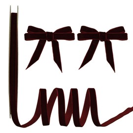 15 Yards Velvet Ribbon 3/8 Inch Single Face Red Velvet Ribbon Spool Prefect for Wedding, Ribbon for Gift Wrapping, Christmas Wreath,Hair Bows Ribbon, Ribbon for Crafts