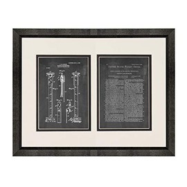Tailor's Tape-measure Patent Art Chalkboard Print in a Beveled Black Wood Frame with a Double Mat (18" x 24") M12167