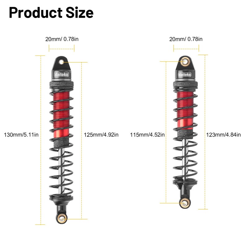 daitoku Shock Absorber Front & Rear for Arrma 1/10 Granite