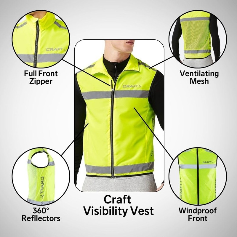Craft Wind Vest Visibility Vest, yellow, l