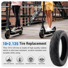 Amitor 10x2.125 Tire, Heavy Duty Outer Tire Compatible with Ninebot by Segway Kickscooter F25/F30/F40/F65/D18W/D28U/D38U, Scooter Accessories 1 Pack