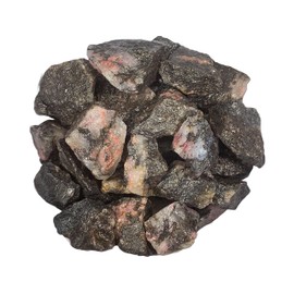 Hypnotic Gems Materials: 1 lb Bulk Rough Rhodonite Stones from Madagascar - Large 1" to 1.25" Average Size per Rock