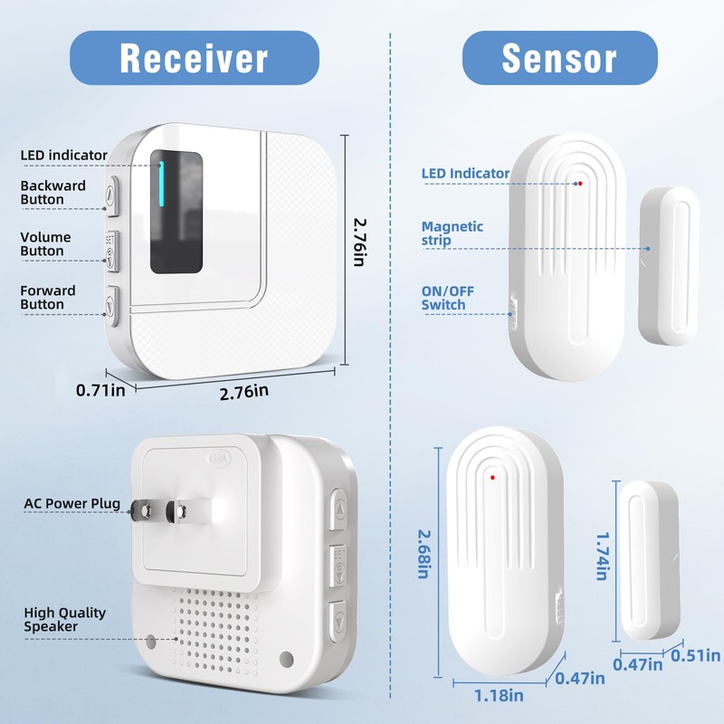 Door Chime,Sanjie WiFi Door Sensor Open Chime When Entering for
