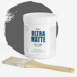 CIONIA Chalk Paint - Ultra Matte Chalk Paint for Furniture, Home Decor, Crafts,Cabinet Paint, Wood Paint - Eco-Friendly - All-in-One -(5 OZ,Dark Grey)