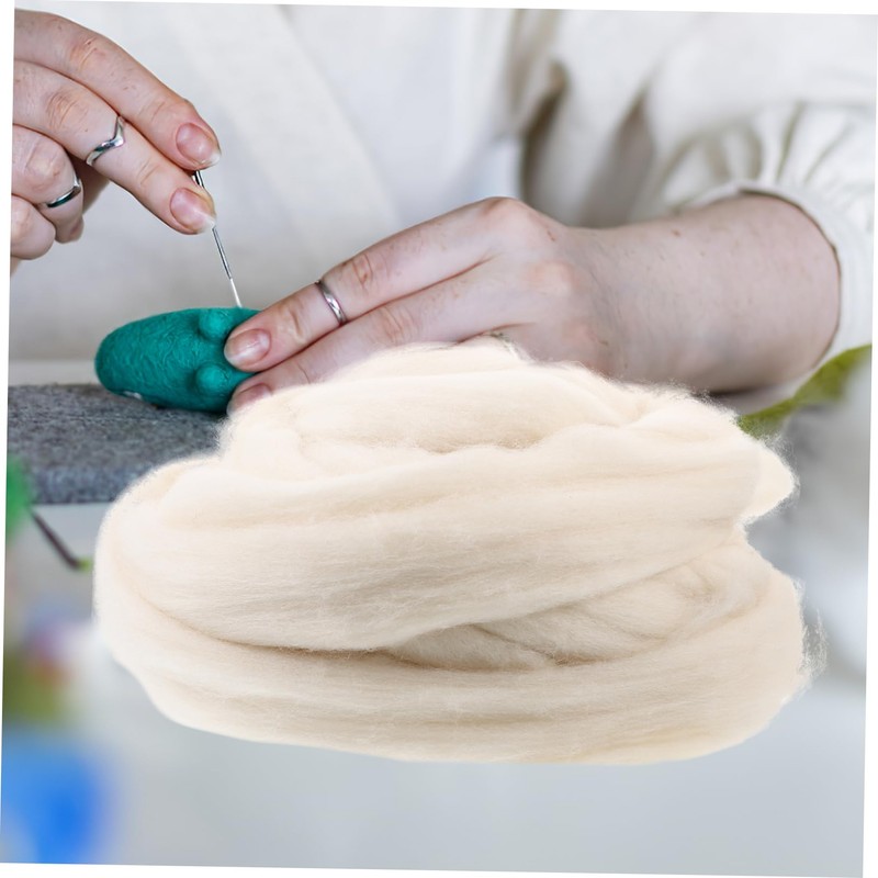 VILLFUL Natural Roving Wool Fiber for Needle Felting Soft Felting
