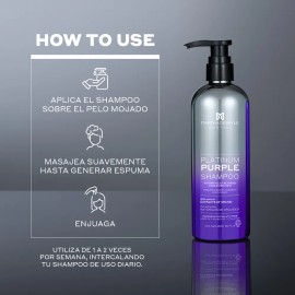 MARTHA DEBAYLE HAIR TECH Platinum Purple Shampoo. Matiza y neutraliza. Con extracto de Orquídea, 450 ml.                                              