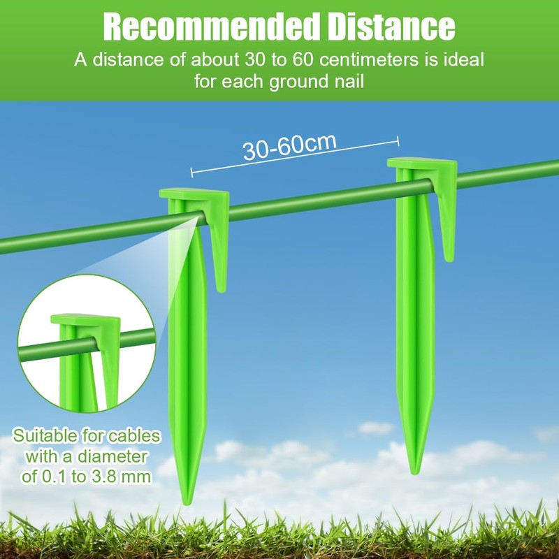 OFFCUP Ground Spikes for Robotic Lawnmower, 100pcs Ground Anchor, Universal