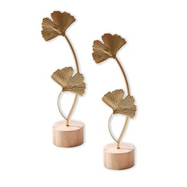 Kaizuca Set of 2 Ginkgo Leaf Decoration, Creative Home Accessories, Table Decoration or Sculptures for Living Room, Hallway, Bedroom, Shelf, Desk or Office