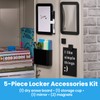 LockerMate 6-Piece Locker Organizer Kit, Includes Mirror, Whiteboard, Storage Cup