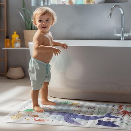 Navaris Non-Slip Bath Mat for Kids - Bathroom Floor Mat for Children - Anti-Slip Decorative Floor Mat for Bath and Shower