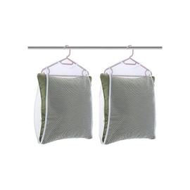 BaraRose Pillow Drying Hanger, Cushion, Plush Pillow Drying Bag, Hanging Type, Washing, Drying, Perfect for Rainy Season, White, Set of 2