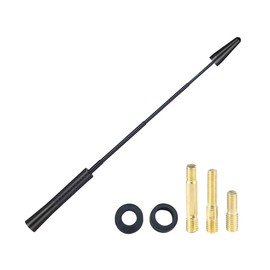 CGEAMDY Car Telescopic Antenna, Universal Car Stereo FM AM Radio Aerial Antenna, Carbon Fiber Car Antenna with Aluminum Alloy Threading, Replacement Accessories for Cars FM AM Reception(Black)
