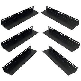 Aeons Rack Mount Supporting Server Shelf Rails L-Shape 11-inch depth for 18" Rack Cabinet, 3-Pair (6 pcs) Black