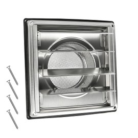 Dryer Vent Cover Outside, 4" Premium Stainless Steel Air Vent Cover - Weather-Resistant Metal Louver Vent with PU Foam Gaske & Screen, Range Hood Vent AC Vent