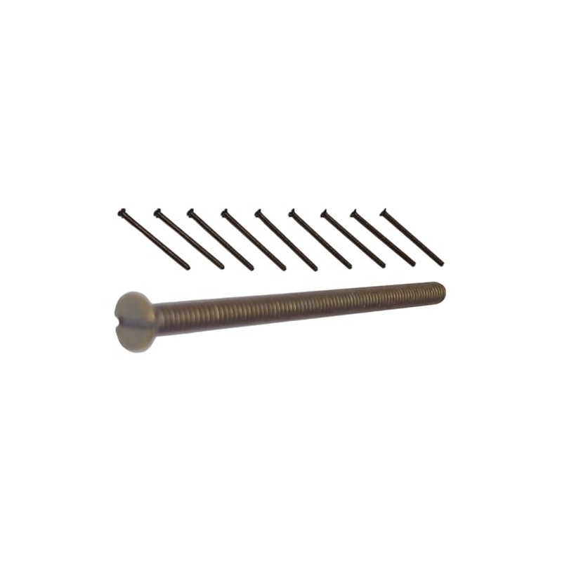 Antique Brass Flat Slotted Countersunk Head Screws, M3.5 x 50mm.