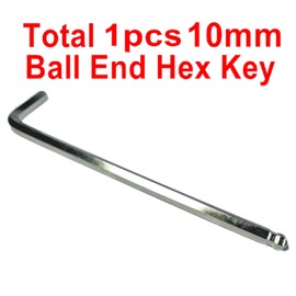 ZQToday 1pcs 10mm Ball End Allen Wrench sets,10mm Hex Key Wrench set,10mm ball end Hex Driver allen key Door Key L Shaped hex wrench set with Long Arm 224mm lengh.10mm ball end hex wrench
