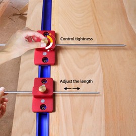 Table Saw Fence Parallel Positioning Tool, Adjustable Table Saw Aluminum Parallel Calibrating Aligning Positioning Ruler with Adjustable Limit Pin for Woodworking Table Saw Miter Slot