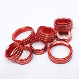 Voodonala for Silverado Radio AC Knobs Air Conditioner Switch Button Center Console Switch Knob Cover Trim for 2014-2018 Chevy Silverado GMC Sierra Accessories Aluminum Alloy, Red 8pcs