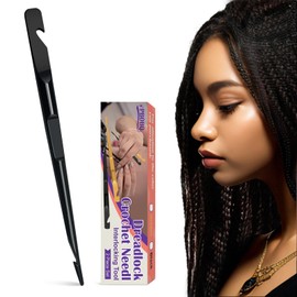 Dreadlock Retightening Tool, Interlocking Crochet Needle Set, Dual Ended Metal Needles for Locs and Sisterlocks (Black 1-Pack)
