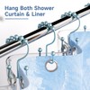Titanker Shower Curtain Hooks Rings, Rust-Resistant Metal Double Glide Shower
