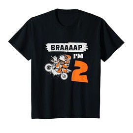 Braaaap I'm 2 Dirt Bike Motocross 2 Year Old 2nd Birthday T-Shirt